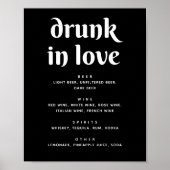 Minimalistisch Black Wedding Bar Sign | Betrunken Poster (Vorne)