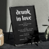 Minimalistisch Black Wedding Bar Sign | Betrunken Poster