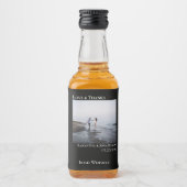 Minimalistisch Black Wedding Foto Liebe & Danke Mi Alkoholflaschenetikett (Vorderseite)