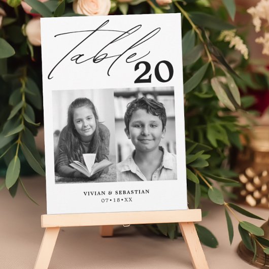 Minimalistisch Black Wedding Tischnummer Zwei Bild