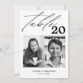 Minimalistisch Black Wedding Tischnummer Zwei Bild (Rückseite)