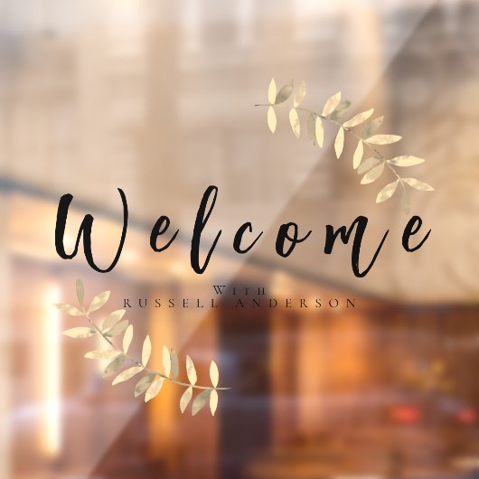 Minimalistisch Black Welome Fensteraufkleber (Blatt 2)