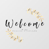 Minimalistisch Black Welome Fensteraufkleber (Blatt)