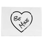 Minimalistisch Black & White Be Mine Personalisier Große Geschenktüte (Rückseite)