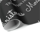 Minimalistisch Black&White frohe Weihnachtsfamilie Geschenkpapier (Rolleneckpunkt)