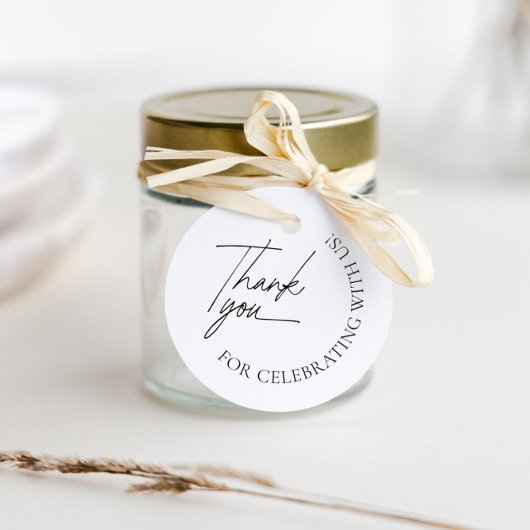 Minimalistisch Black & White Vielen Dank für Ihr I Geschenkanhänger