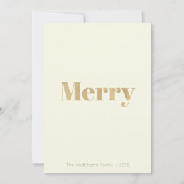 Minimalistisch Blassgelb & Gold Frohe Weihnachtska Feiertagskarte