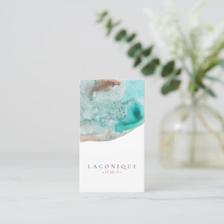 Minimalistisch | Blau | Aqua | Wasserfarbe Visitenkarte