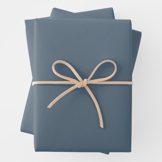 Minimalistisch-blau-grau-solides schlichtes elegan geschenkpapier set (Beispiel)