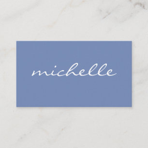Minimalistisch Blau mit kursivem Text Visitenkarte