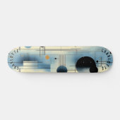 Minimalistisch Blau und Gelb Abstrakt Geometrisch Skateboard (Horizontal)