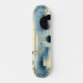 Minimalistisch Blau und Gelb Abstrakt Geometrisch Skateboard (Vorne)