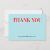 Minimalistisch Blau und Rot Dankeskarte (Vorderseite)
