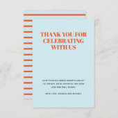 Minimalistisch Blau und Rot Dankeskarte (Vorne/Hinten)