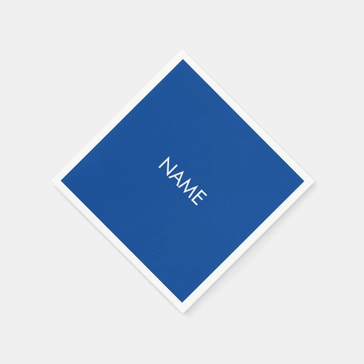 Minimalistisch-blauer individuelle Name Serviette (Ecke)
