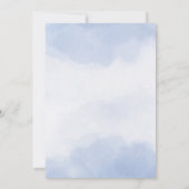 Minimalistisch Blauer Wasserfarben Hochzeit Einlad Einladung (Rückseite)