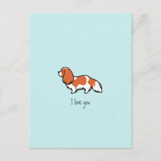 Minimalistisch Blenheim Cavalier King Charles Span Postkarte