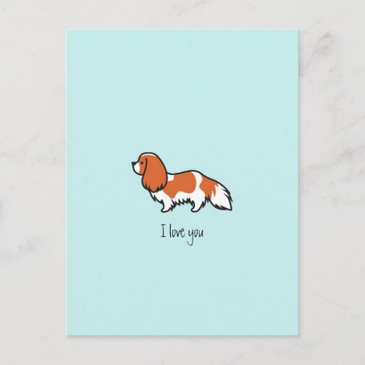 Minimalistisch Blenheim Cavalier King Charles Span Postkarte (Vorderseite)
