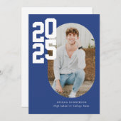 Minimalistisch Blue 2025 Foto Abschluss Ankündigung (Vorne/Hinten)