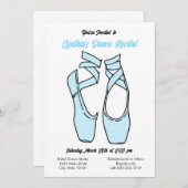 Minimalistisch Blue Ballet Dance Einladung (Vorne/Hinten)