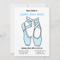 Minimalistisch Blue Ballet Dance Einladung