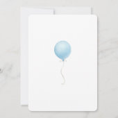 Minimalistisch Blue Balloon Baby Dusche Danke Kart Einladung (Rückseite)