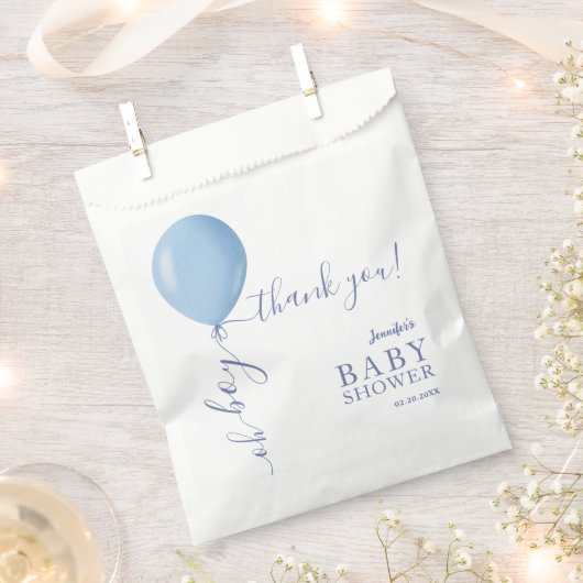 Minimalistisch Blue Balloon Oh Boy Baby Dusche Geschenktütchen (Ausgeschnitten)