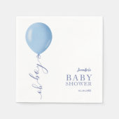 Minimalistisch Blue Balloon Oh Boy Baby Dusche Serviette (Vorderseite)