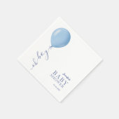 Minimalistisch Blue Balloon Oh Boy Baby Dusche Serviette (Ecke)