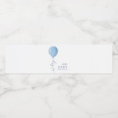 Minimalistisch Blue Balloon Oh Boy Baby Dusche Wasserflaschenetikett (Einzelnes Label)