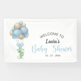 Minimalistisch Blue Balloons Boy Baby Dusche Banner