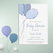 Minimalistisch Blue Balloons Boy Baby Dusche