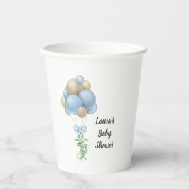 Minimalistisch Blue Balloons Boy Baby Dusche Pappbecher