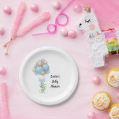 Minimalistisch Blue Balloons Boy Baby Dusche Pappteller (Party)