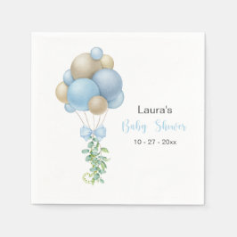 Minimalistisch Blue Balloons Boy Baby Dusche Serviette