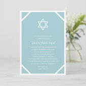 Minimalistisch Blue Bar or Bat Mitzvah Einladung (Stehend Vorderseite)