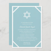 Minimalistisch Blue Bar or Bat Mitzvah Einladung (Vorne/Hinten)