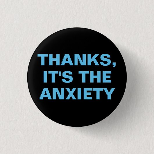 Minimalistisch Blue Black Mental Health Angst Button (Vorderseite)