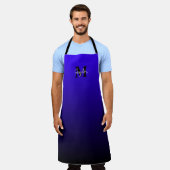 Minimalistisch Blue Black Ombre Name Monogram Schü Schürze (Getragen)