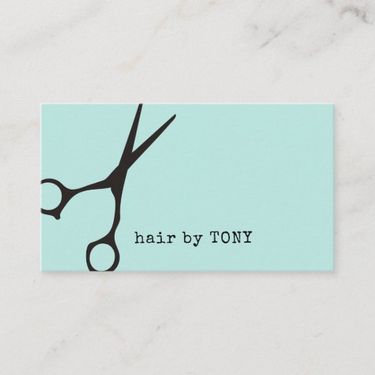 Minimalistisch Blue Black Scissor Hair Stylist Visitenkarte (Vorderseite)