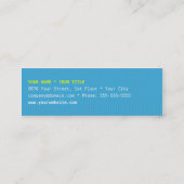 Minimalistisch Blue Business Card Mini Visitenkarte (Rückseite)