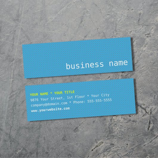 Minimalistisch Blue Business Card Mini Visitenkarte