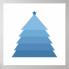 Minimalistisch Blue Christmas Tree Poster