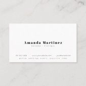 Minimalistisch Blue Cocktail Barkeeper Mixologe Visitenkarte (Rückseite)