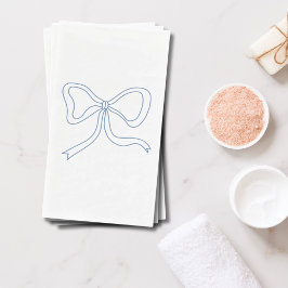 Minimalistisch Blue Coquette Bow Paper Handtücher Serviette