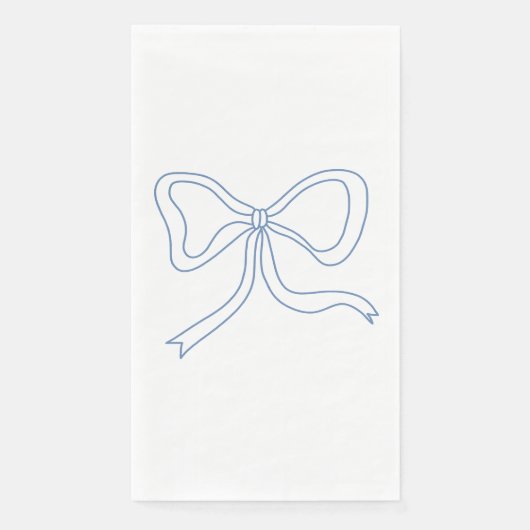 Minimalistisch Blue Coquette Bow Paper Handtücher Serviette (Vorderseite)