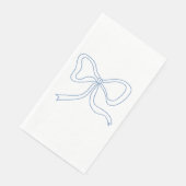 Minimalistisch Blue Coquette Bow Paper Handtücher Serviette (Ecke)