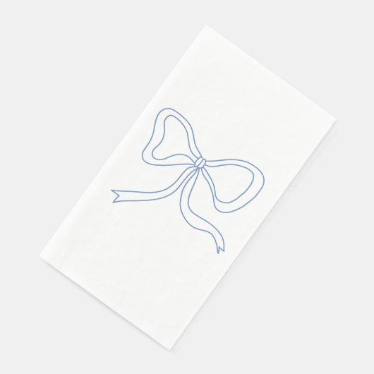 Minimalistisch Blue Coquette Bow Paper Handtücher Serviette (Ecke)