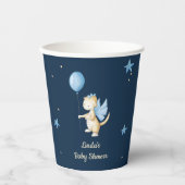 Minimalistisch Blue Cream Dragon Boy Baby Dusche Pappbecher (Vorderseite)