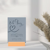 Minimalistisch Blue Elegance Heart Oh Boy Baby Dus Einladung